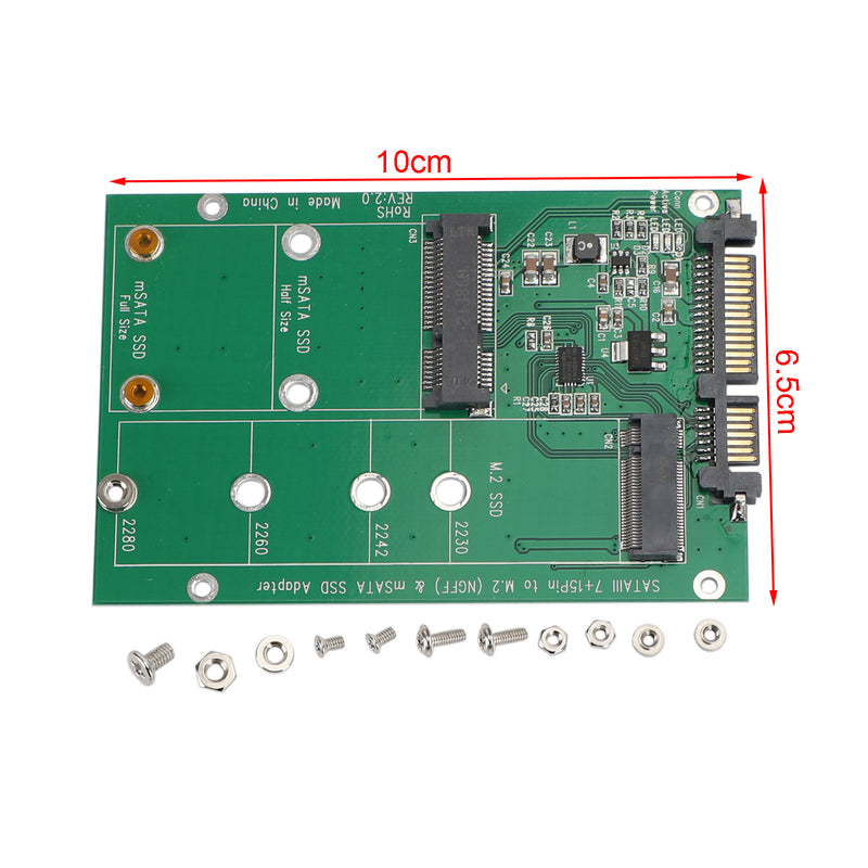 M.2 NGFF mSATA SSD Hard Drive to SATA 3 Adapter PCI-E Card Board Converter
