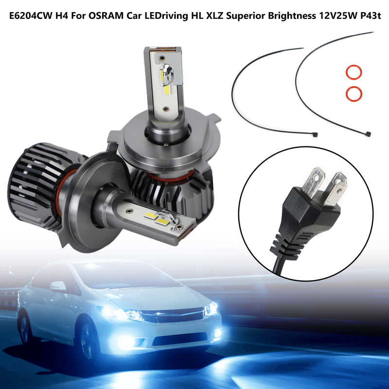 E6204CW H4 For OSRAM Car LEDriving HL XLZ Superior Brightness 12V25W P43t Generic