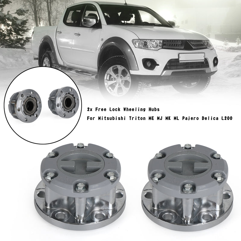 2x Free Lock Wheeling Hubs For Mitsubishi Triton ME MJ MK ML Pajero Delica L200 Generic