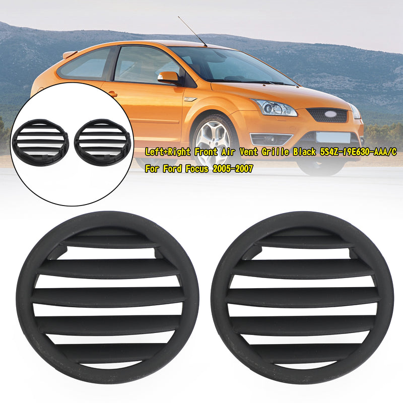 Left+Right Front Air Vent Grille Black 5S4Z-19E630-AAA/C For Ford Focus 05-2007 Generic