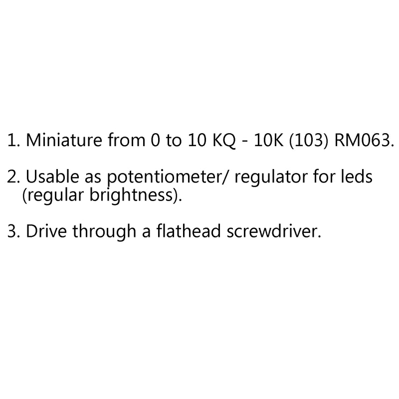 100Pcs 10K(103) RM063 Adjustable Trimmer Potentiometer Resistors Variable