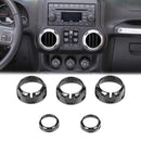 Air Condition Knob Cover For Wrangler JK 11-17 Compass Patriot 10-16 Black/Carbon Generic
