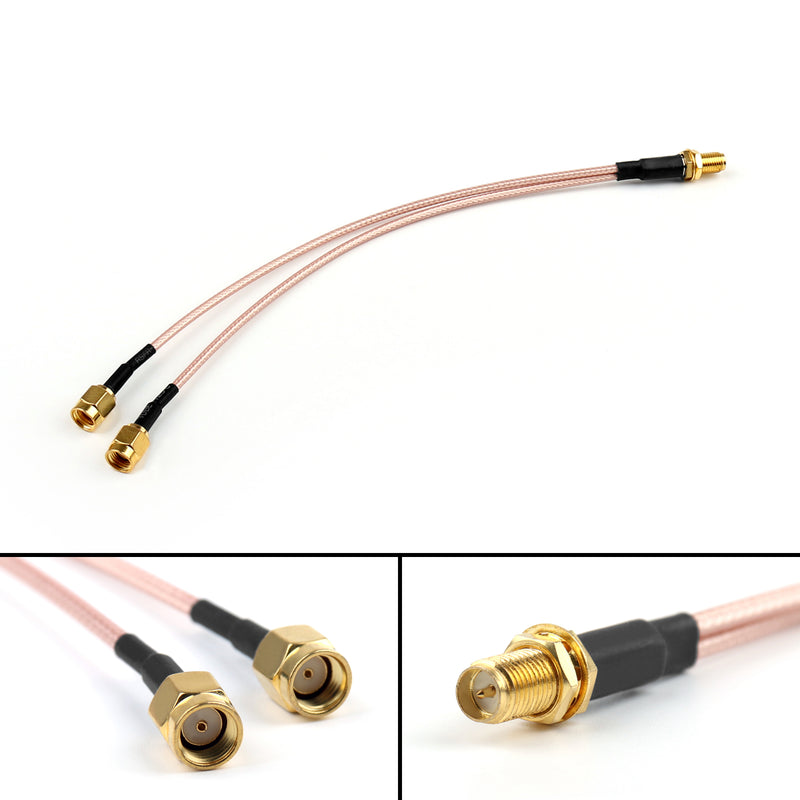 4Pcs 20cm RG316 RP-SMA Female to Y Type 2x RP-SMA Male Splitter Pigtail Cable 8in