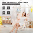 Indoor/Outdoor Hammock Chair Hanging Rope Swing With Cushions 150KG Load Bearing