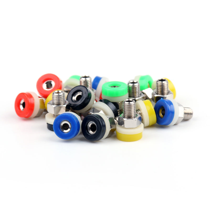 20 Pcs 5 Color Brass 2mm Banana Socket Jack for 2mm Banana Plug