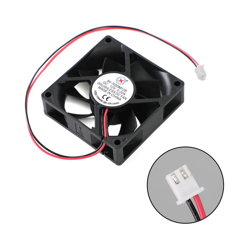 2 Pin Wire Brushless DC Cooling Blower Fan 12V 0.2A 7020B 70x70x20mm