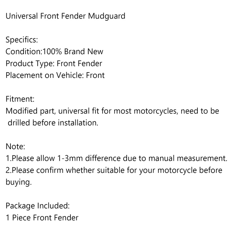 1 Piece Universal Aluminum Motorcycle Motorbike Front Wheel Fender Mudguard Generic