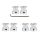 6Pcs GT2 20T 5mm Bore Aluminum Timing Belt Pulley For 3D Printer Parts