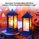 Halloween Portable Mini LED Wind Lantern Party Decoration Fireplace Light