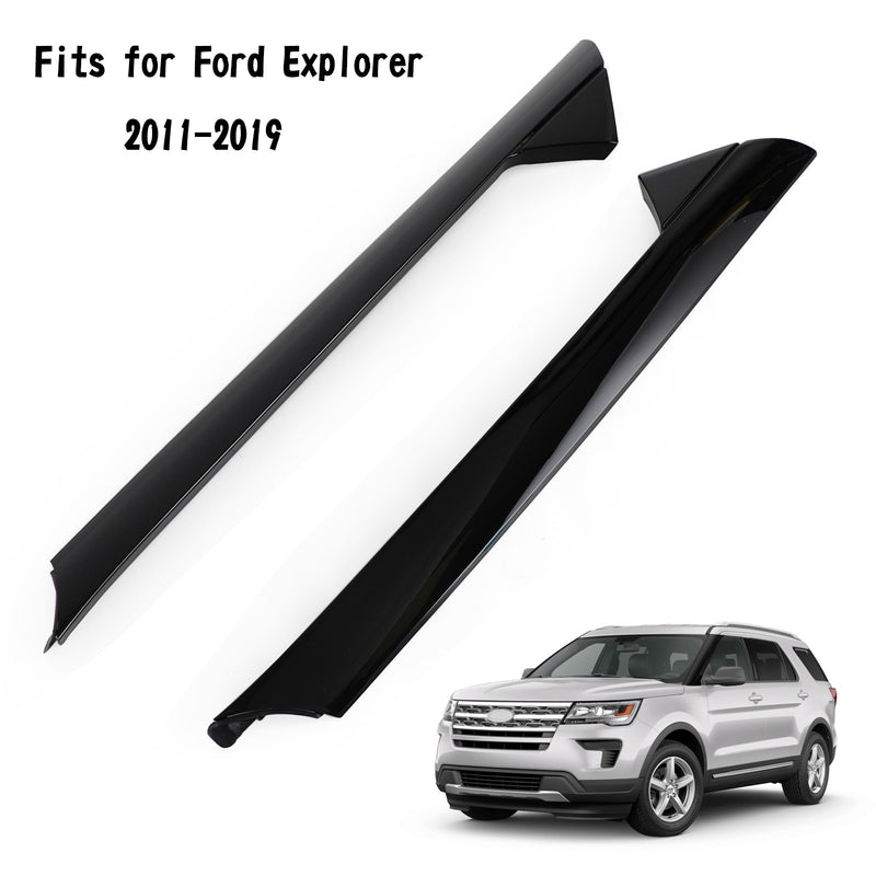 2011-2019 Ford Explorer Pair Side Windshield Outer Trim Molding Left+Right