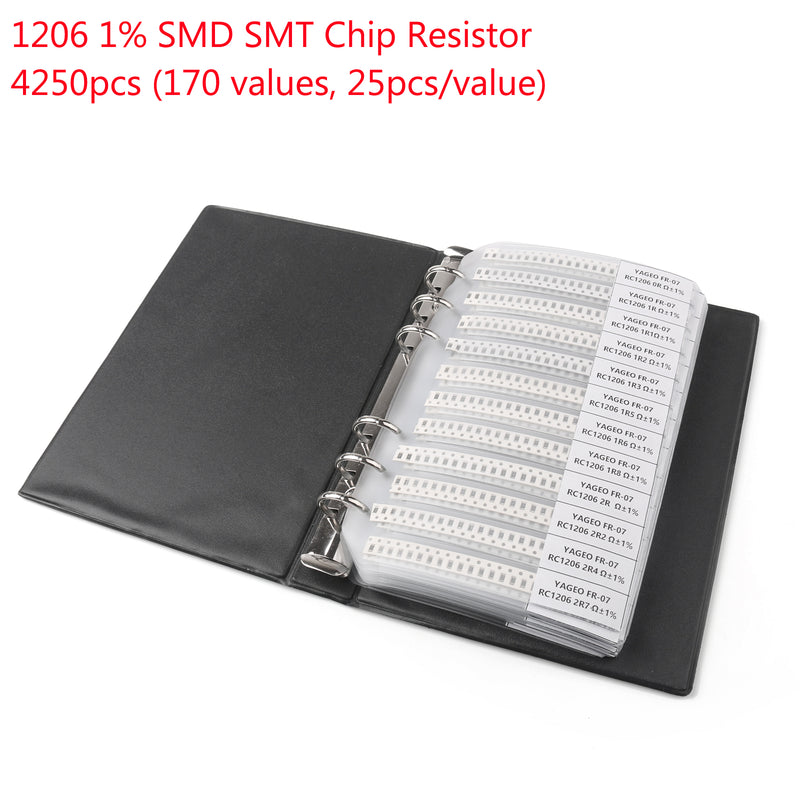 4250PCS 1206 1% SMD Chip SMT Resistor 170 Values Sample Book YAGEO DIY Kits