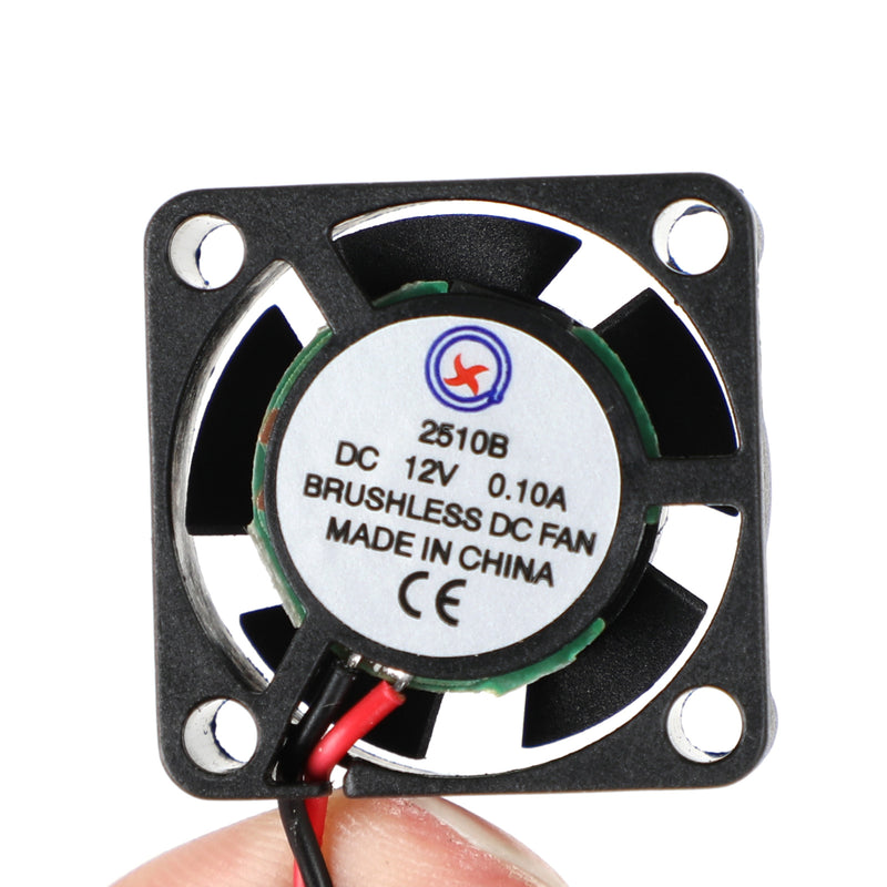 Brushless DC Cooling Blower Fan 12V 0.1A 2510B 25x25x10mm 2 Pin Wire