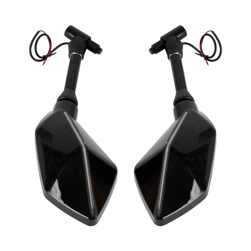 M8 M10 Universal Rearview LED Mirrors Left and Right with Turn Signal Indicator