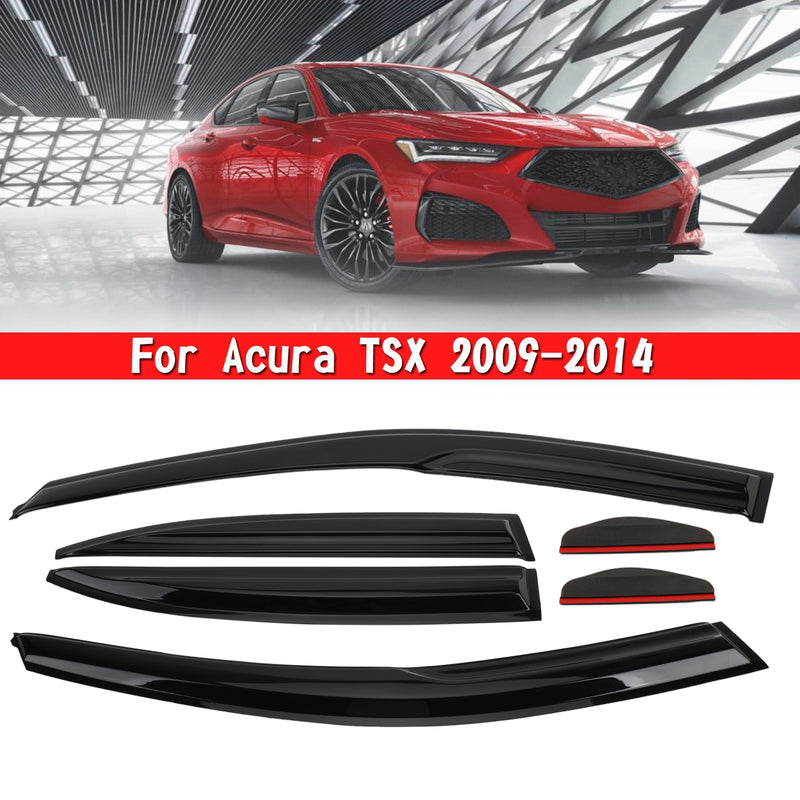 Acura TSX 2009-2014 Car Window Sun Rain Guard Visors Kit 6PCS