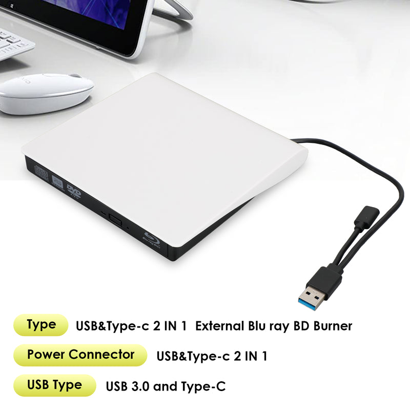 USB&Type-c External Blu ray Disc Writer+Reader BD DVD Drive USB 3.0 Disc Burner