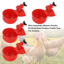 4Pcs Automatic Waterer Poultry Drinking Bowl Chicken Feeder Cup For Chicken