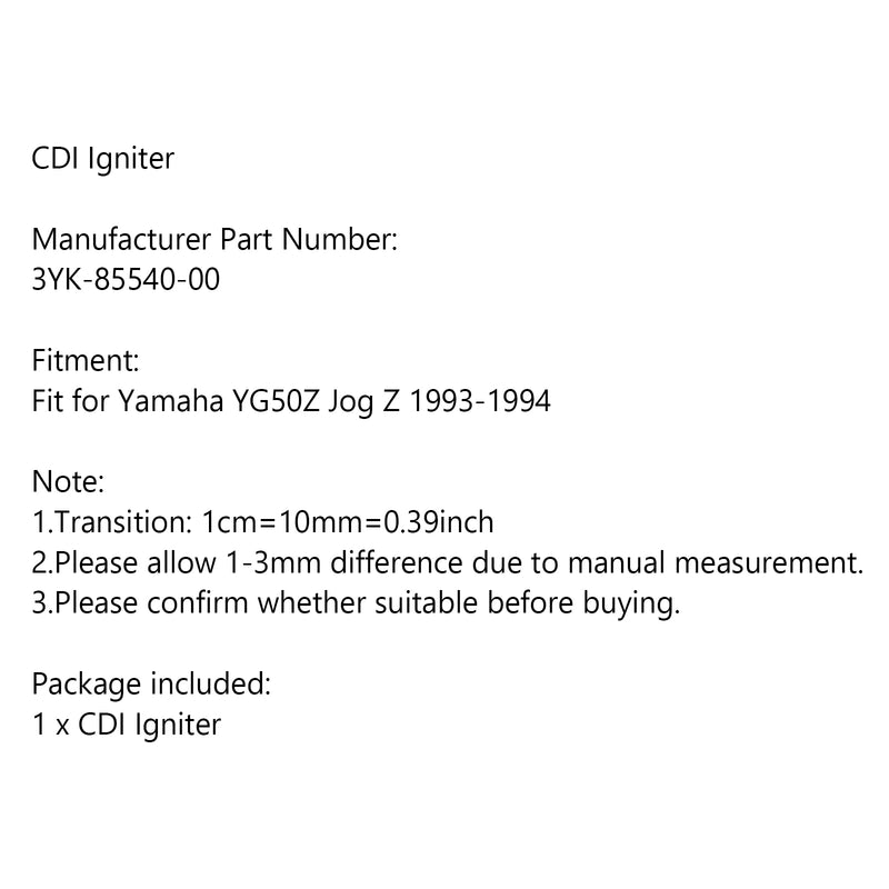 CDI Igniter 3YK-85540-00 fit for Yamaha YG50Z Jog Z 1993-1994 Generic