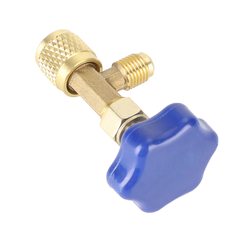 For R22 R134A R410A Gas Refrigerant Ac Can Tap Valve Bottle Opener 1/4Sae Blue