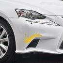 Porsche Volkswagen Beetle Black Car Headlight Eyelash Sticker Eyebrow Decal