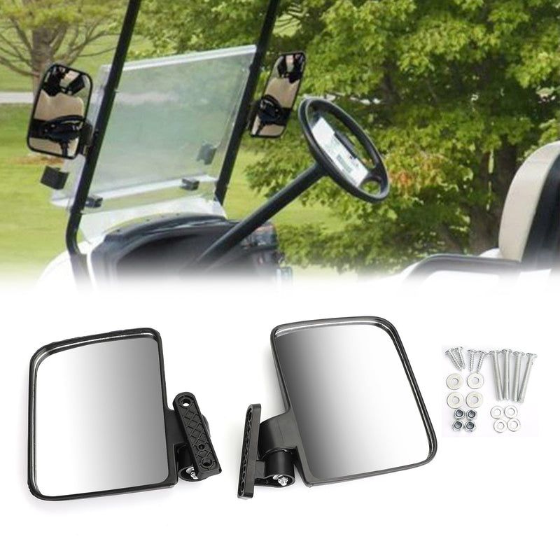 1 Pair Golf Cart Side Mirrors Rear View Mirror Fits Club Car for EZ-GO Yamaha