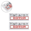 2pcs VETERAN Edition Emblem Badge Car Truck Rear Tailgate Sticker Decal Alloy