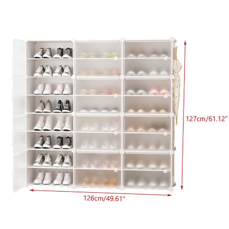 24-48 Pair Stackable Shoe Storage Cabinet Drawer Box Plastic Frame