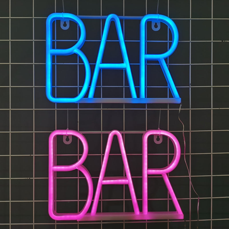 BAR LED Neon Sign Lights Bedside Night Light Lamp Kids Children Room USB Powered