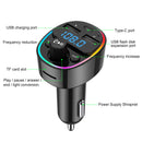 Handsfree Type-c Dual USB Charger FM Transmitter Bluetooth 5.0 U Disk TF Card