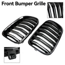 BMW X3 F25 2011-2014 Dual Line Gloss Black Front Bumper Kidney Grille Grill