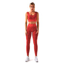 2Pcs Womens Snake Skin Pants Set Lounge Wear Tracksuit Yoga Gym Sport Suit