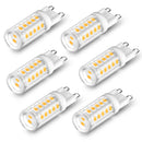 6pcs Non-dimmable G9 Led Bulbs Ceiling Light 40W Equivalent 3000K/6000K White