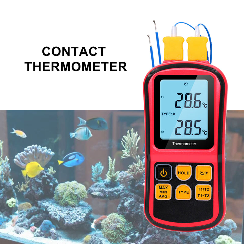 Digital Thermocouple Thermometer Temperature Dual-channel Meter Tester LCD