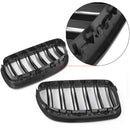 Double Line Glossy Black Front Hood Kidney Grill Grille For BMW F10 F18 10-16