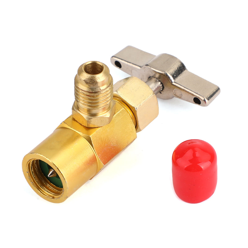 R134a Refrigerant AC Can Bottle Tap 1/2ACME Thread Alloy Adapter Opener Valve