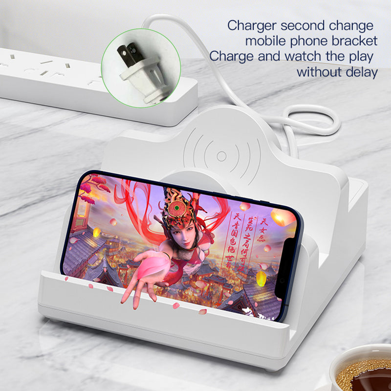 Dual Wireless Charger PD20W QC3.0 USB Fast Charging Station Phone Holder US Plug