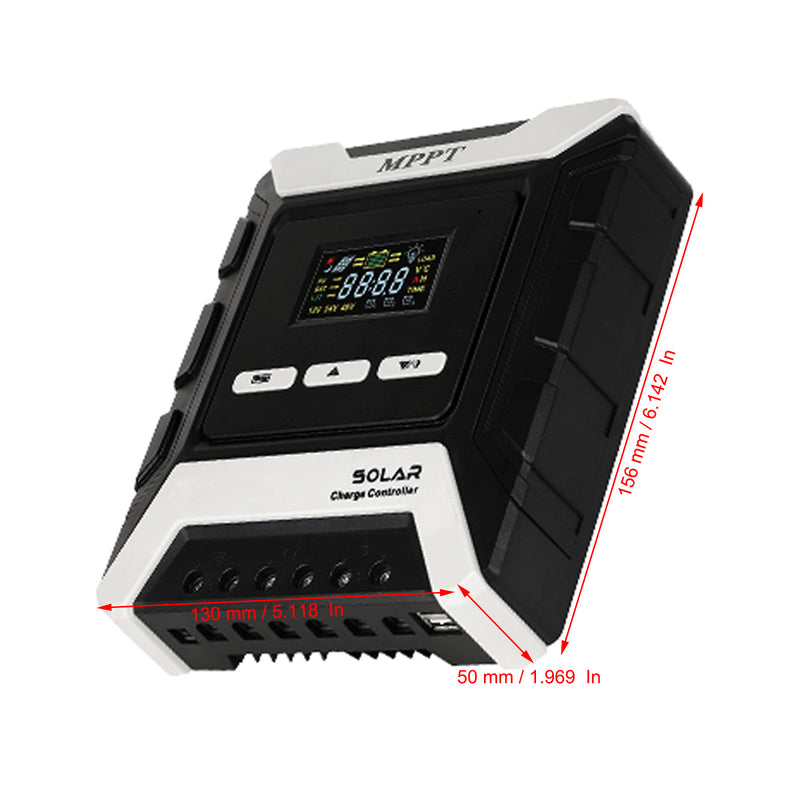 12/24/48V 20A MPPT Solar Charge Controller Panel Battery Regulator Dual USB