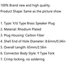 4PCS Carbon Fiber Copper Rhodium Plated Y Fork Audio Amplifier Y-shaped Clip