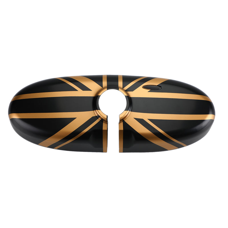 Union Jack UK Flag Rear View Mirror Cover for MINI Cooper R55 R56 R57 Black/Gold Generic