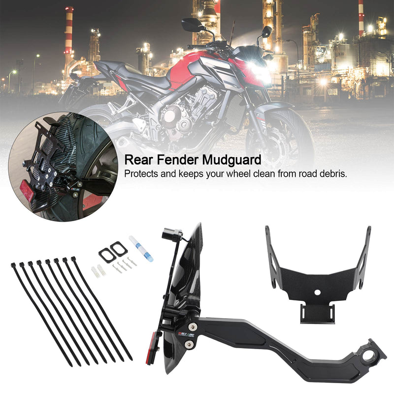 Real Carbon Fiber Rear Mudguard Fender Bracket Holder LED for Honda CB650R 2021+ Generic