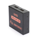 Full HD Dual Display Switcher 4K Splitter HD 1080p HDMI 1X2 Port UHD for HDTV DVD PS3 Xbox US Plug