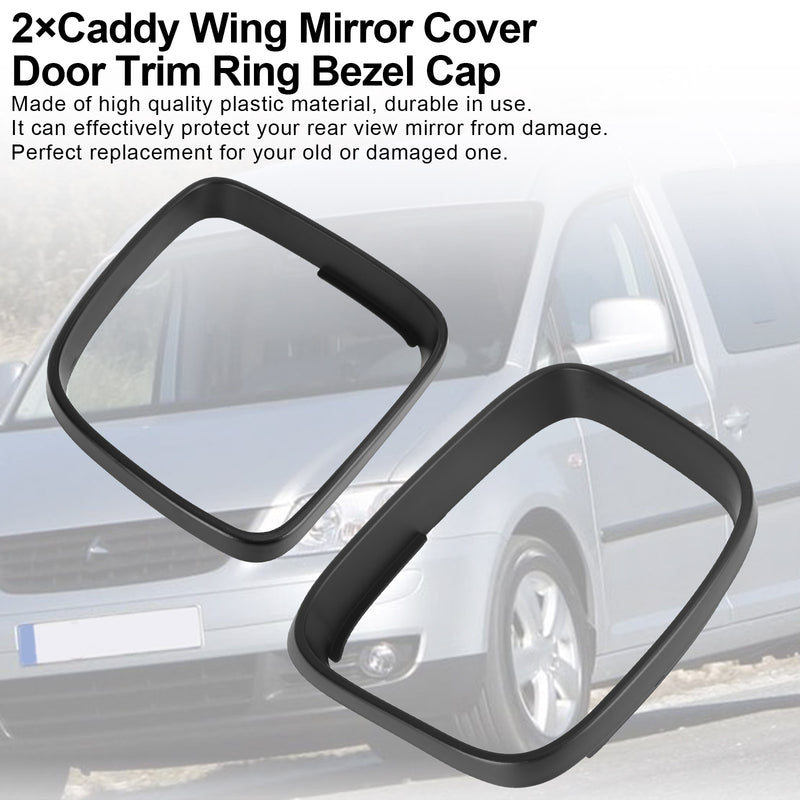 2¡ÁCaddy Wing Mirror Cover Door Trim Ring Bezel Cap for VW Transporter T5 Generic