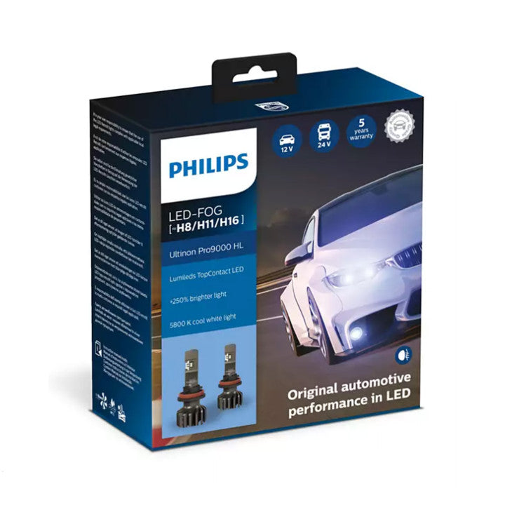 For Philips H1/H3/H7/H11/HB3/4/HIR2 Pro9000 LED Headlight Bulbs +250% 5800K Generic