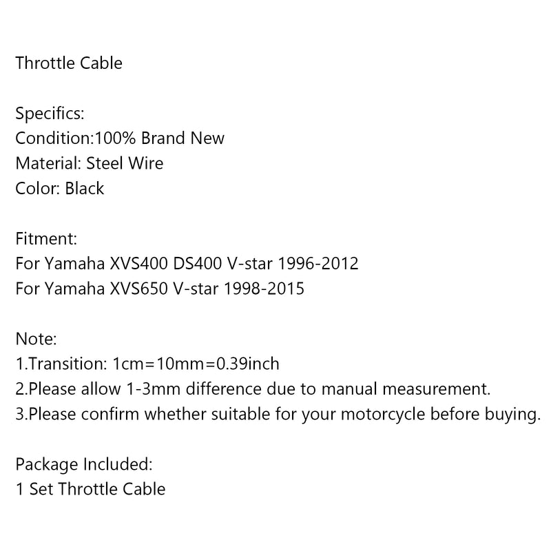 Throttle Cable For Yamaha XVS400 DS400 V-star 96-12 / XVS650 V-star 98-15