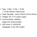 4PCS 16-Bit WS2812 5050 Built-in RGB Integrated Drivers RGB LED RingxPanel Round