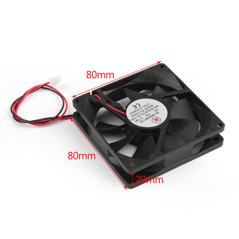 4Pcs DC Brushless Cooling PC Computer Fan 12V 8020s 80x80x20mm 0.15A 2 Pin Wire