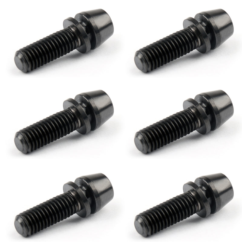 M5x16mm Titanium Ti Bolts Allex Hex Bike Stem Tapered Head Screw + Washer 6pcs B