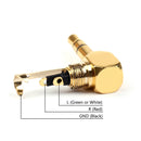 4PCS 3.5mm 3 Pole TRS Mini Audio Male Plug Right Angle 90¡ã Connector Black