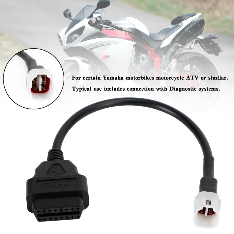 4 Pin to OBD2 Cable Diagnostic Adapter Connector Fit For Yamaha R1 R6 MT09