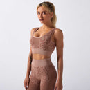 2Pcs Womens Snake Skin Pants Set Lounge Wear Tracksuit Yoga Gym Sport Suit