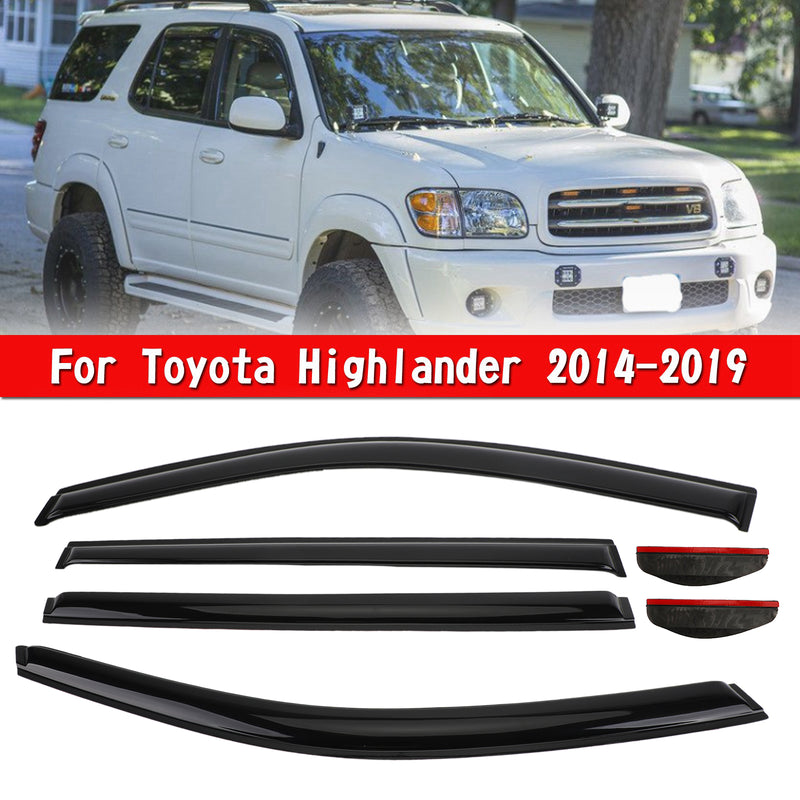 Toyota Highlander 2014-2019 Car Window Sun Rain Guard Visors Kit 6PCS